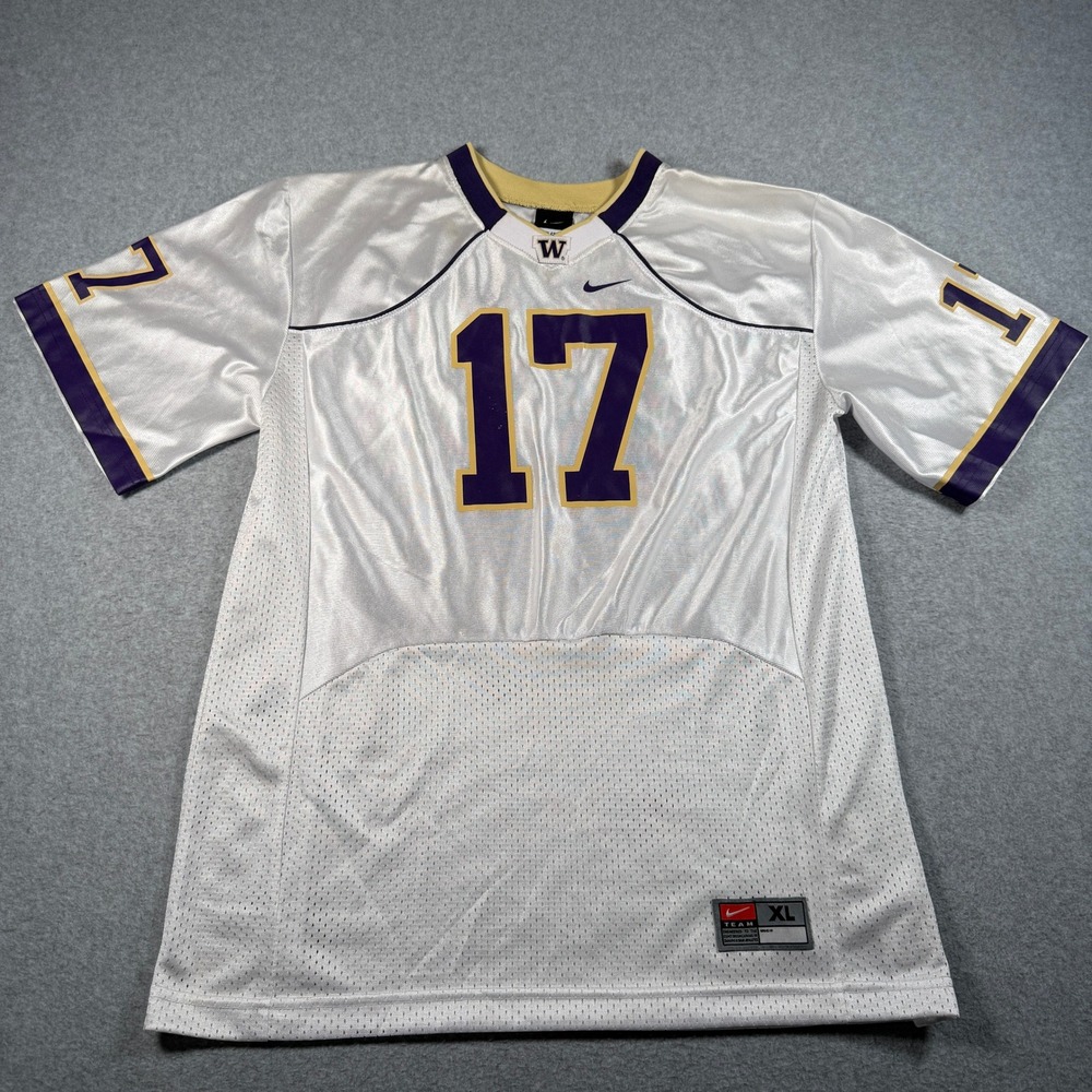 Nike Washington Huskies Jersey Youth XL 17 White Purple Gold NCAA Football